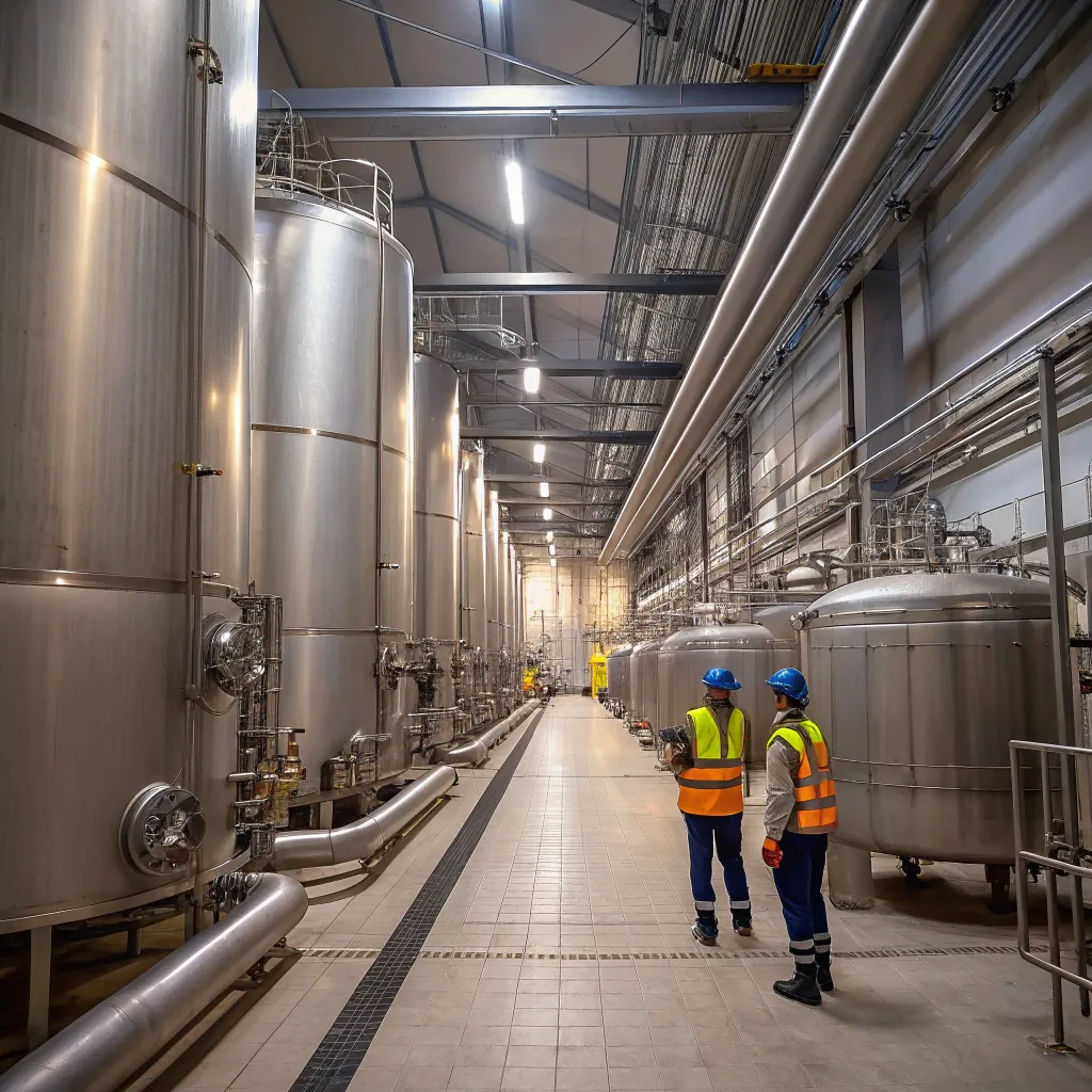 Interior view of an industrial chemical plant